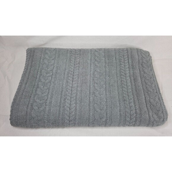 Barefoot Dreams CozyChic Cable Throw Blanket – Carbon (45" x 60") - Picture 6 of 8